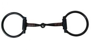 HYX Black Steel D Ring Snaffle Bit Sweet Iron Copper Inlay 5"or 5,5"