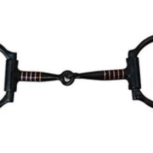 HYX Black Steel D Ring Snaffle Bit Sweet Iron Copper Inlay 5"or 5,5"