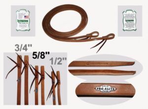 California Pro Elite Series (ex. CHAMPION)- Premium Harness Reins - verdikte uiteinden- 8 ft. (240cm) lang - 5/8'' (16mm) breed